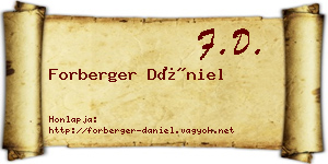 Forberger Dániel névjegykártya